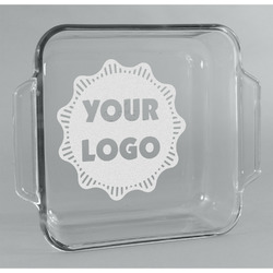 Logo Glass Cake Dish - 8in x 8in
