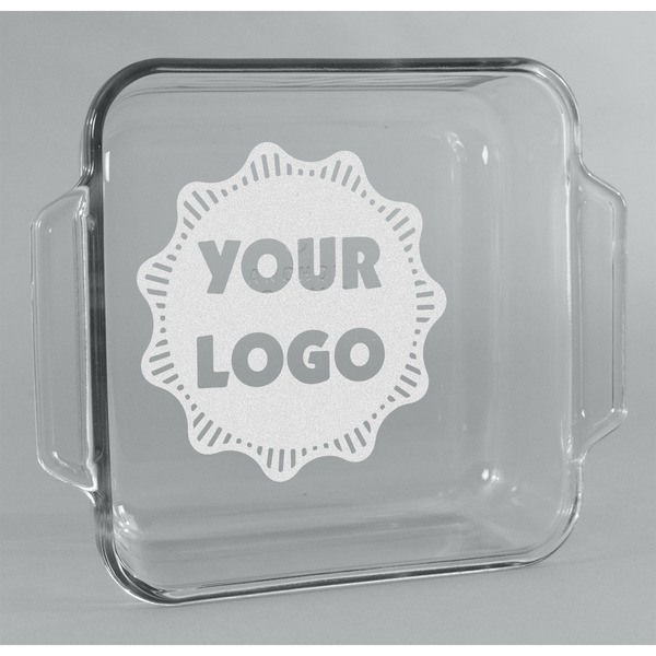 Custom Logo Glass Cake Dish - 8in x 8in