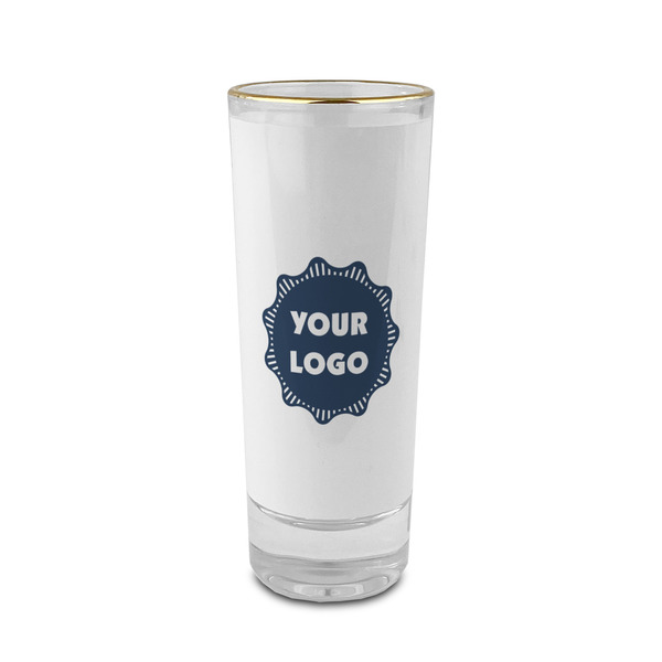 Custom Logo 2 oz Shot Glass - Glass with Gold Rim