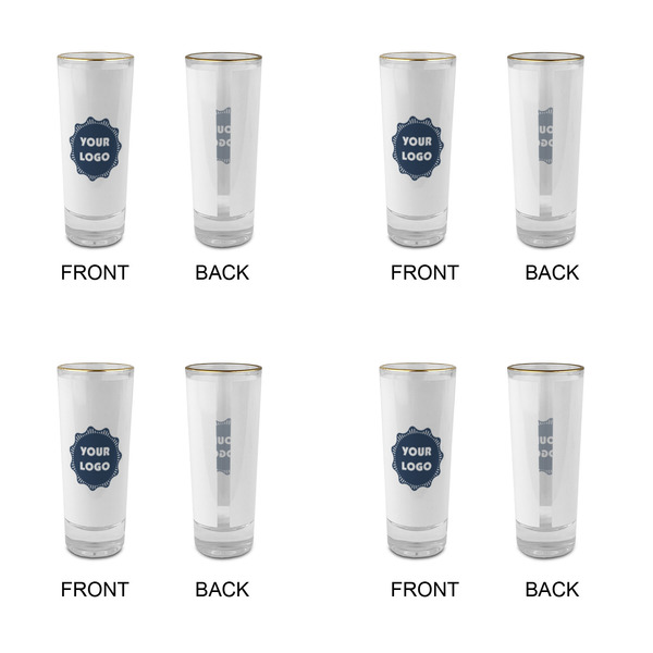 Logo Glass Shot Glass - 2oz - Set of 4 - Front & Back