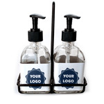 Logo Glass Soap & Lotion Bottle Set