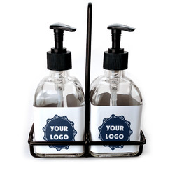 Logo Glass Soap & Lotion Bottle Set
