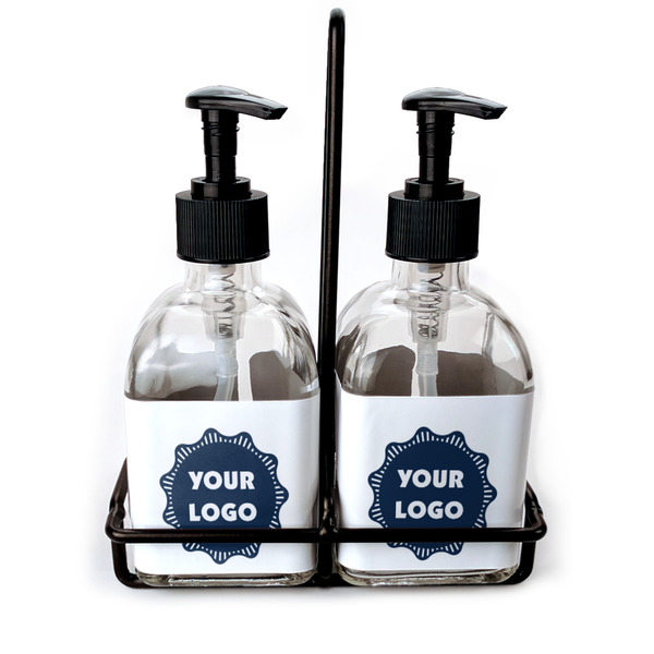 Custom Logo Glass Soap & Lotion Bottle Set