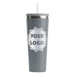 Logo RTIC Everyday Tumbler with Straw - 28oz - Grey - Single-Sided