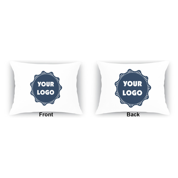 Logo Indoor Rectangular Burlap Pillow (Front and Back)