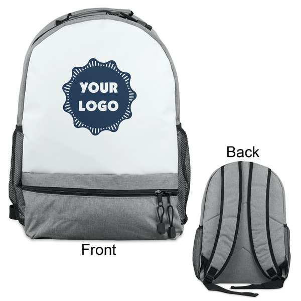 Logo Large Backpack - Gray - Front & Back View