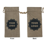 Logo Burlap Gift Bag - Large - Double-Sided