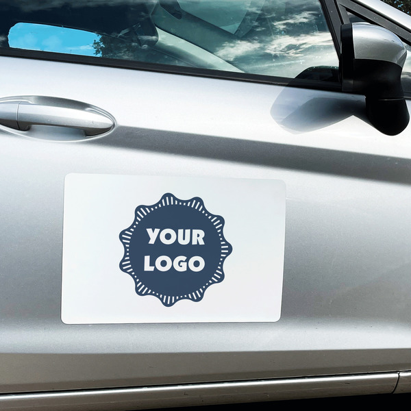 Logo Large Rectangle Car Magnets- In Context