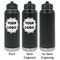 Logo Laser Engraved Water Bottles - 2 Styles - Front & Back View