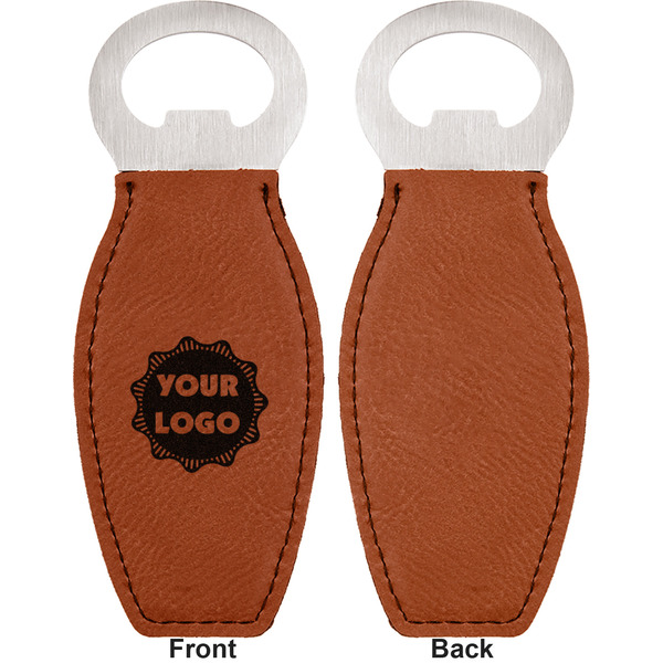 Logo Leather Bar Bottle Opener - Front and Back (single sided)