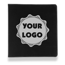 Logo Leather Binder - 1" - Black