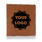 Logo Leather Binder - 1" - Rawhide - Front View
