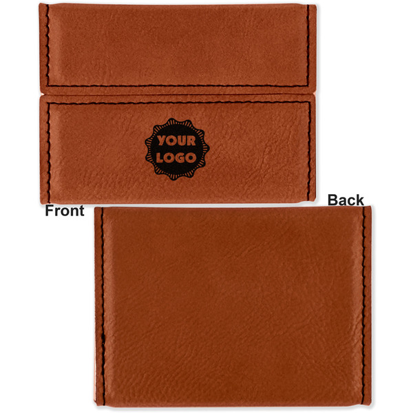 Logo Leather Business Card Holder Front Back Single Sided - Apvl