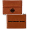 Logo Leather Business Card Holder - Front Back