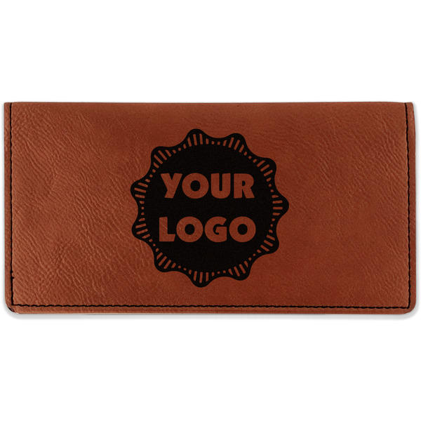 Custom Logo Leatherette Checkbook Holder - Single-Sided