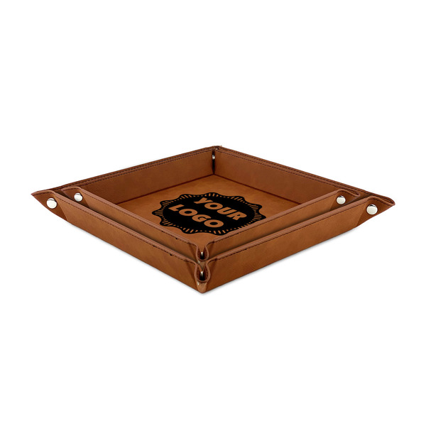 Logo Leather Valet Trays - TRAYS STACKED (both trays)