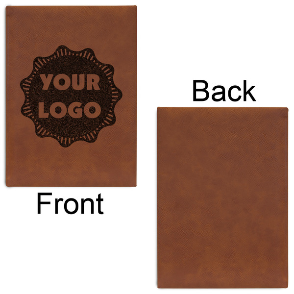 Logo Leatherette Journal - Large - Single Sided - Front & Back View