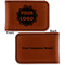Logo Leatherette Magnetic Money Clip - Front and Back