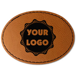 Logo Faux Leather Iron On Patch - Oval