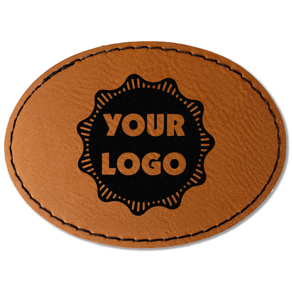 Custom Logo Faux Leather Iron On Patch - Oval