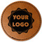Logo Faux Leather Iron On Patch - Round