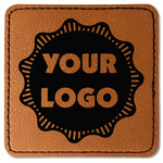 Logo Faux Leather Iron On Patch - Square