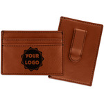 Logo Leatherette Wallet with Money Clip