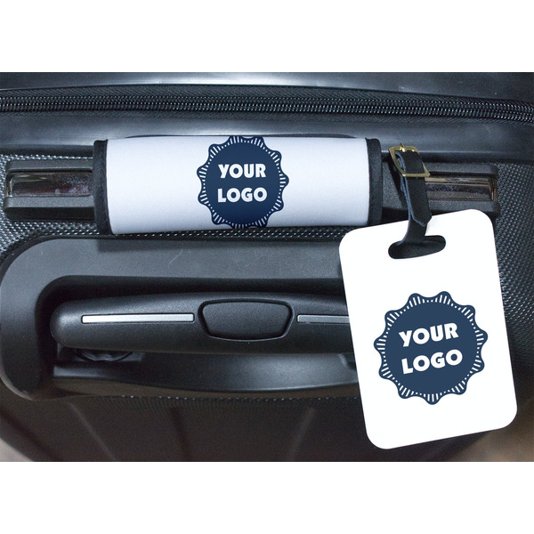 Logo Luggage Wrap & Plastic Rectangular Tag - In Context