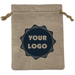 Logo Burlap Gift Bag - Medium - Single-Sided