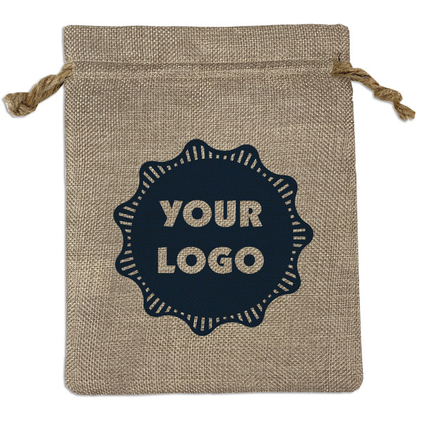 Custom Logo Burlap Gift Bag - Medium - Single-Sided