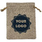 Logo Medium Burlap Gift Bag - Front