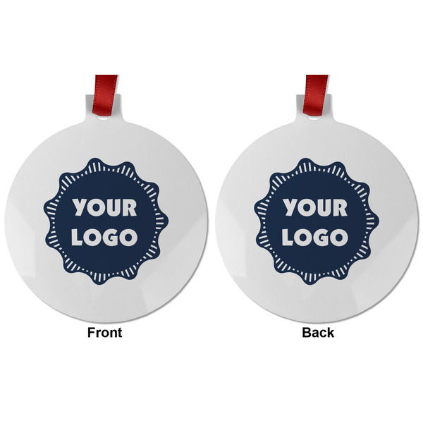 Logo Metal Ball Ornament - Front and Back