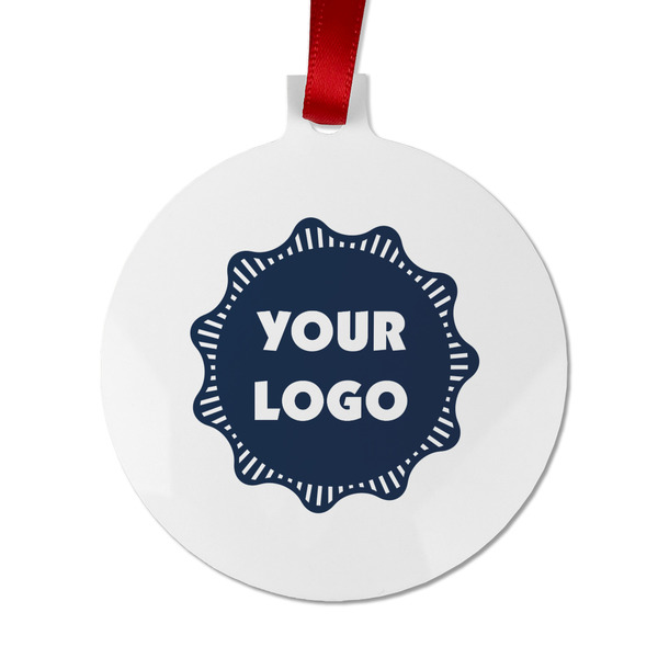 Custom Logo Metal Ball Ornament - Double-Sided