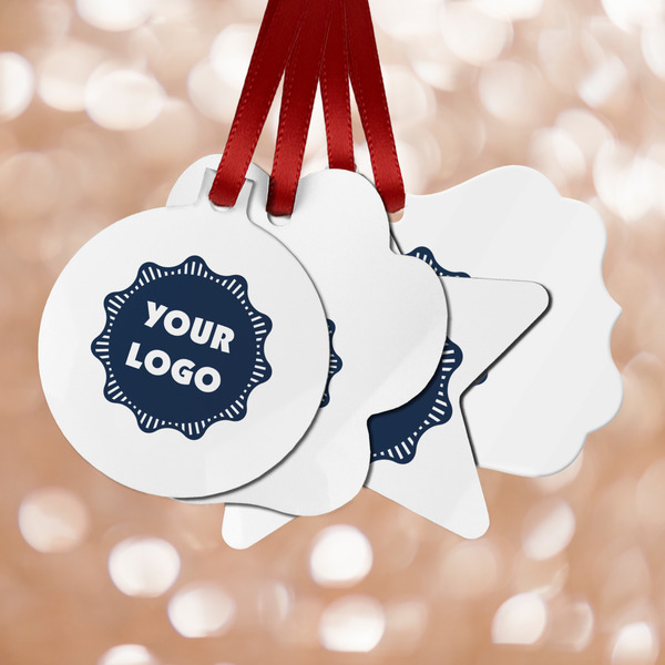 Custom Logo Metal Ornaments - Double-Sided