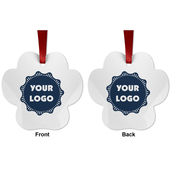 Logo Metal Paw Ornament - Front and Back