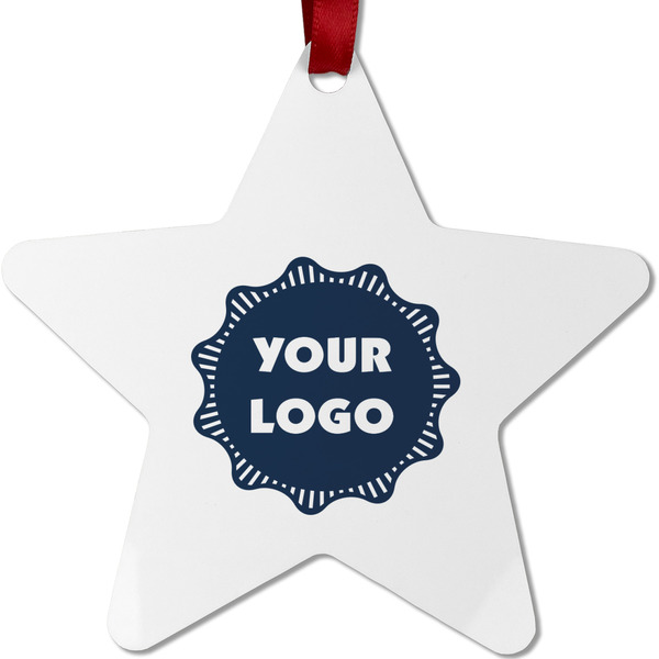 Custom Logo Metal Star Ornament - Double-Sided