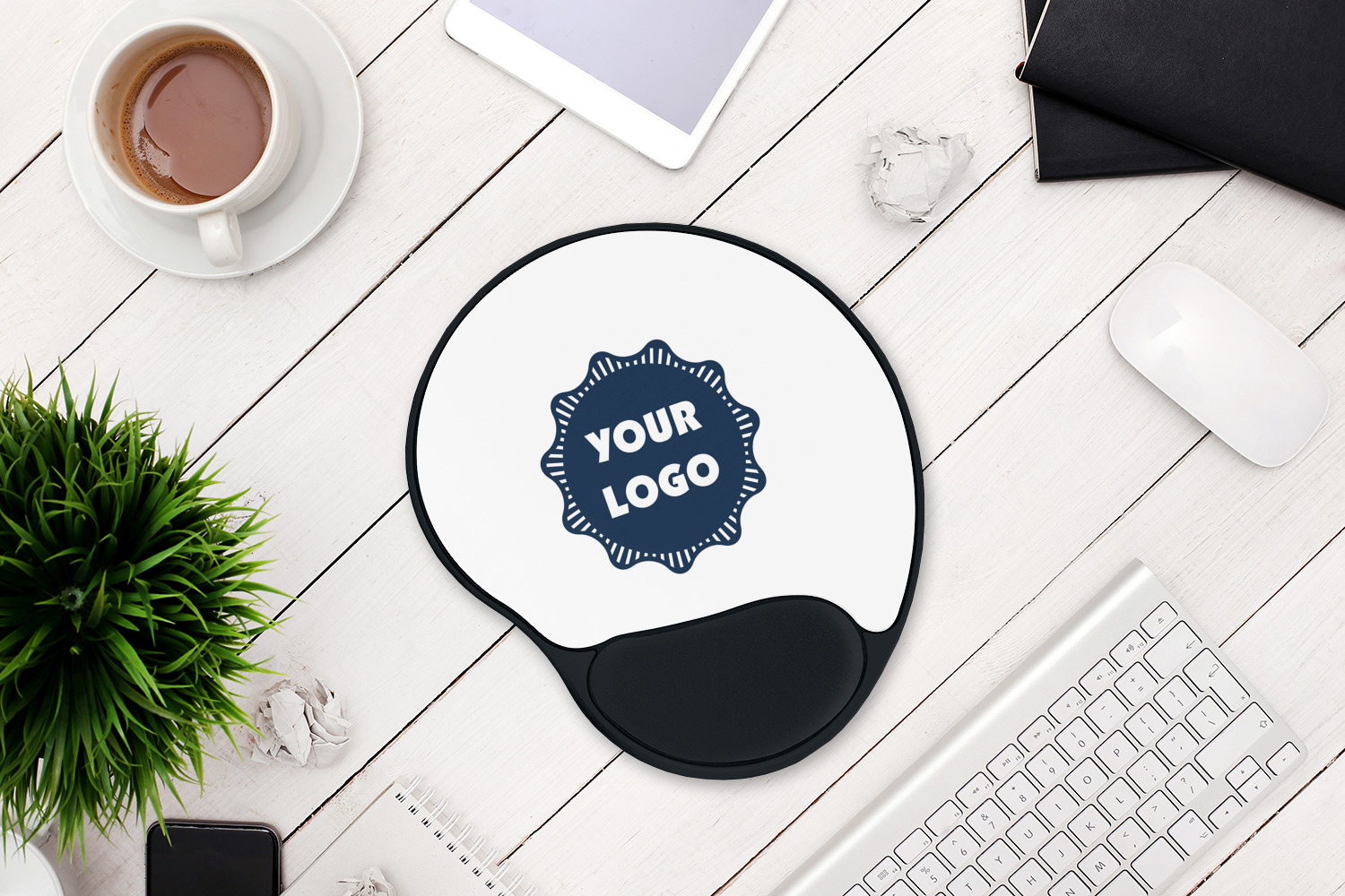 Custom Logo Mouse Pad with Wrist Support YouCustomizeIt