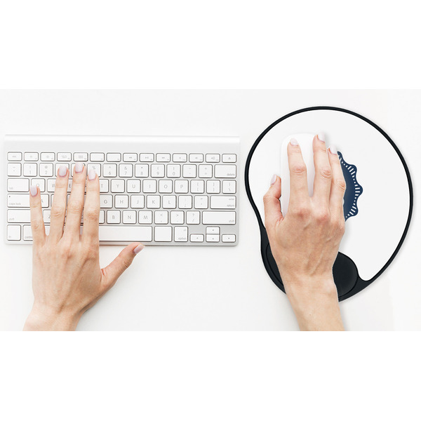 Logo Mouse Pad with Wrist Rest - LIFESYTLE 2 (in use)