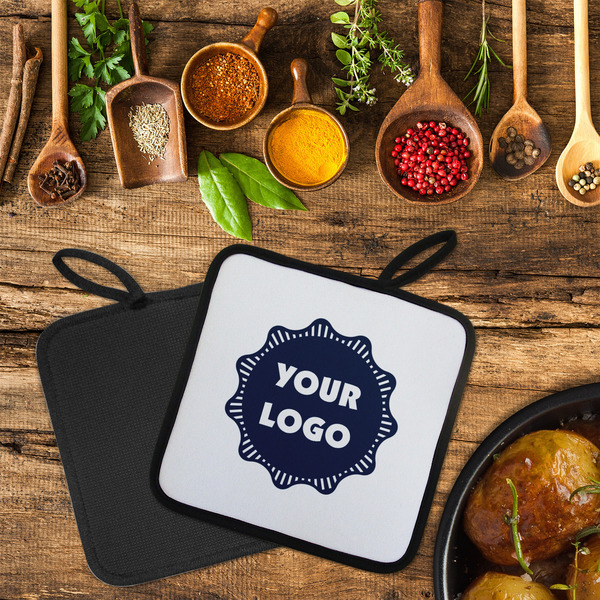 Logo Neoprene Pot Holder - Set of 2  LIFESTYLE (Flatlay)