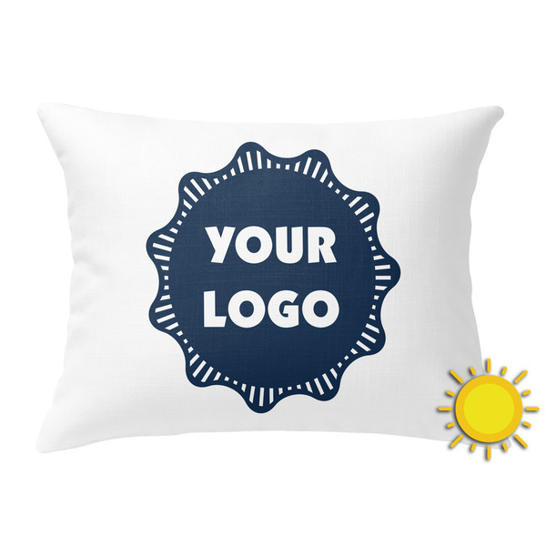 Custom Logo Outdoor Throw Pillow - Rectangular