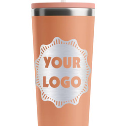 Logo RTIC Everyday Tumbler with Straw - 28oz - Peach - Double-Sided
