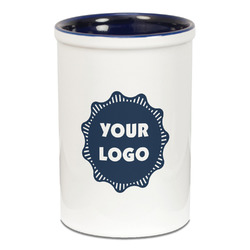 Logo Ceramic Pencil Holders - Blue