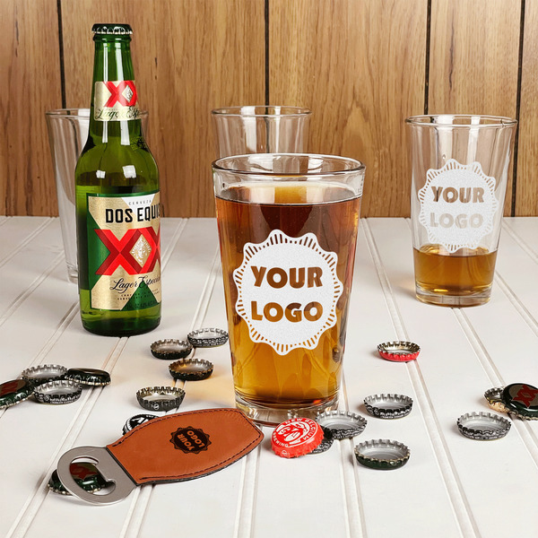 Logo Pint Glasses - In Context