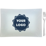 Logo Rectangular Glass Appetizer / Dessert Plate
