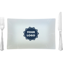 Logo Glass Rectangular Lunch / Dinner Plate - Single