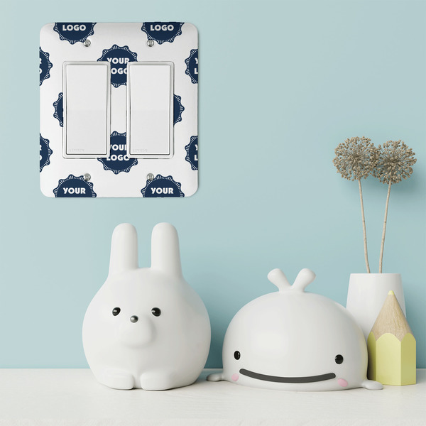 Logo Rocker Light Switch Covers - Double - IN CONTEXT