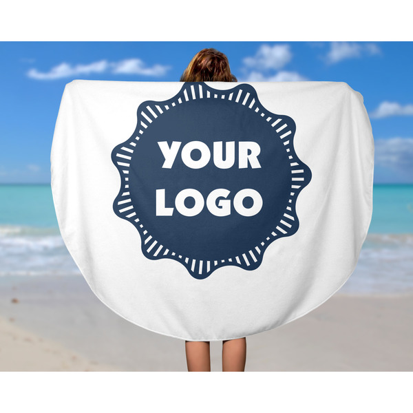 Logo Round Beach Towel - In Use
