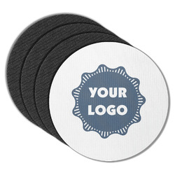 Logo Round Rubber Backed Coasters - Set of 4