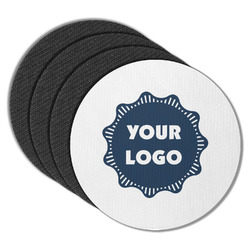 Logo Round Rubber Backed Coasters - Set of 4