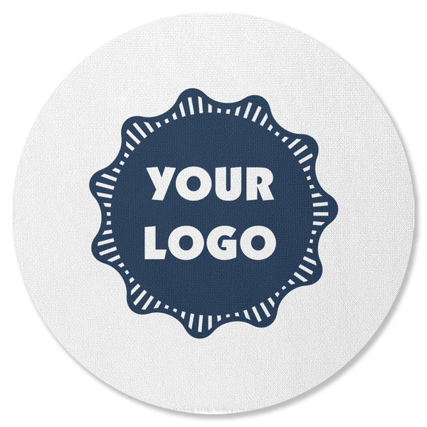 Logo Round Coaster Rubber Back - Single
